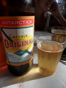 Beer is sipped in small glasses here in Brazil. Get on board. 